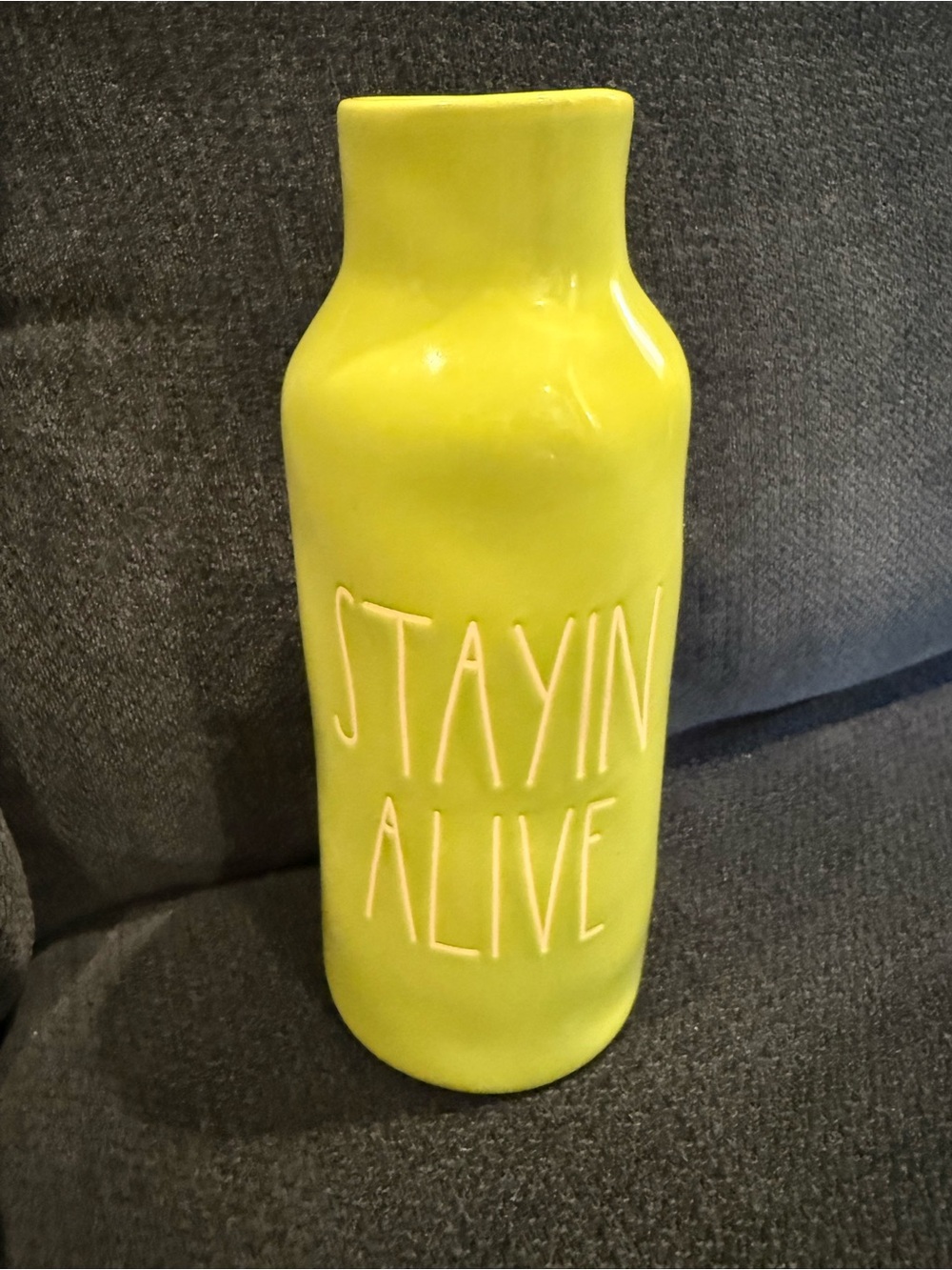 Rae‎ Dunn Blue “stayin alive ” Vase